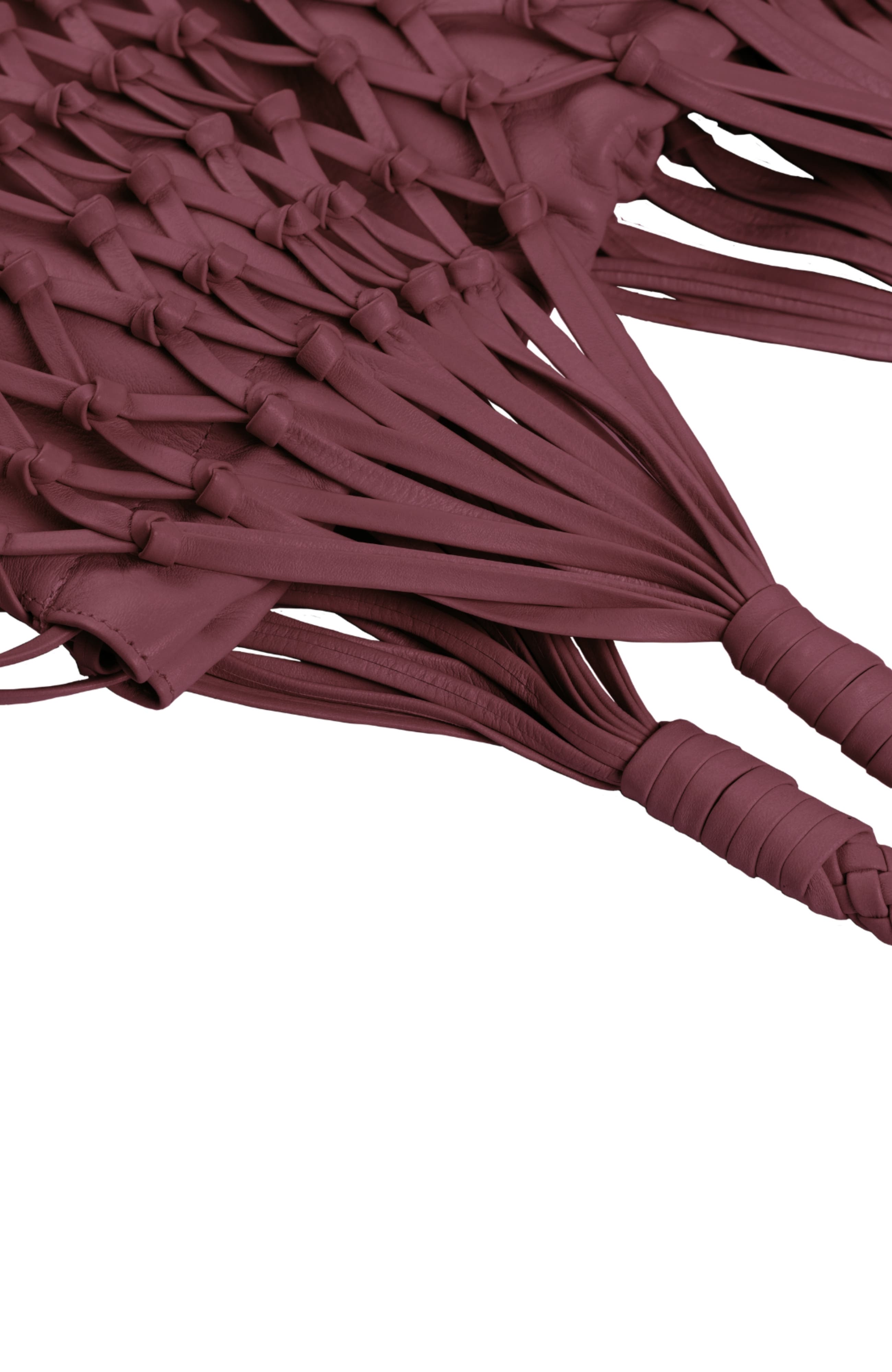 La Red Mesh Bag In Leather, Alternate, color, Burgundy