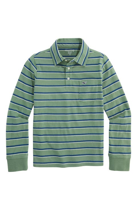 Kids' Surf Stripe Long Sleeve Polo