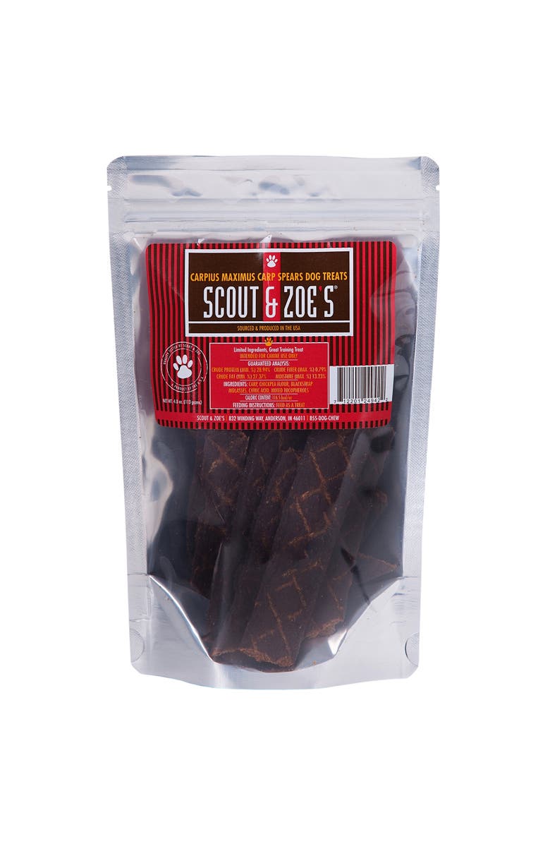 Scout & Zoe's Carp Fish Spears, 4oz Dog Jerky Treats, Smoked Pet Chews, Protein, Main, color, Multicolored