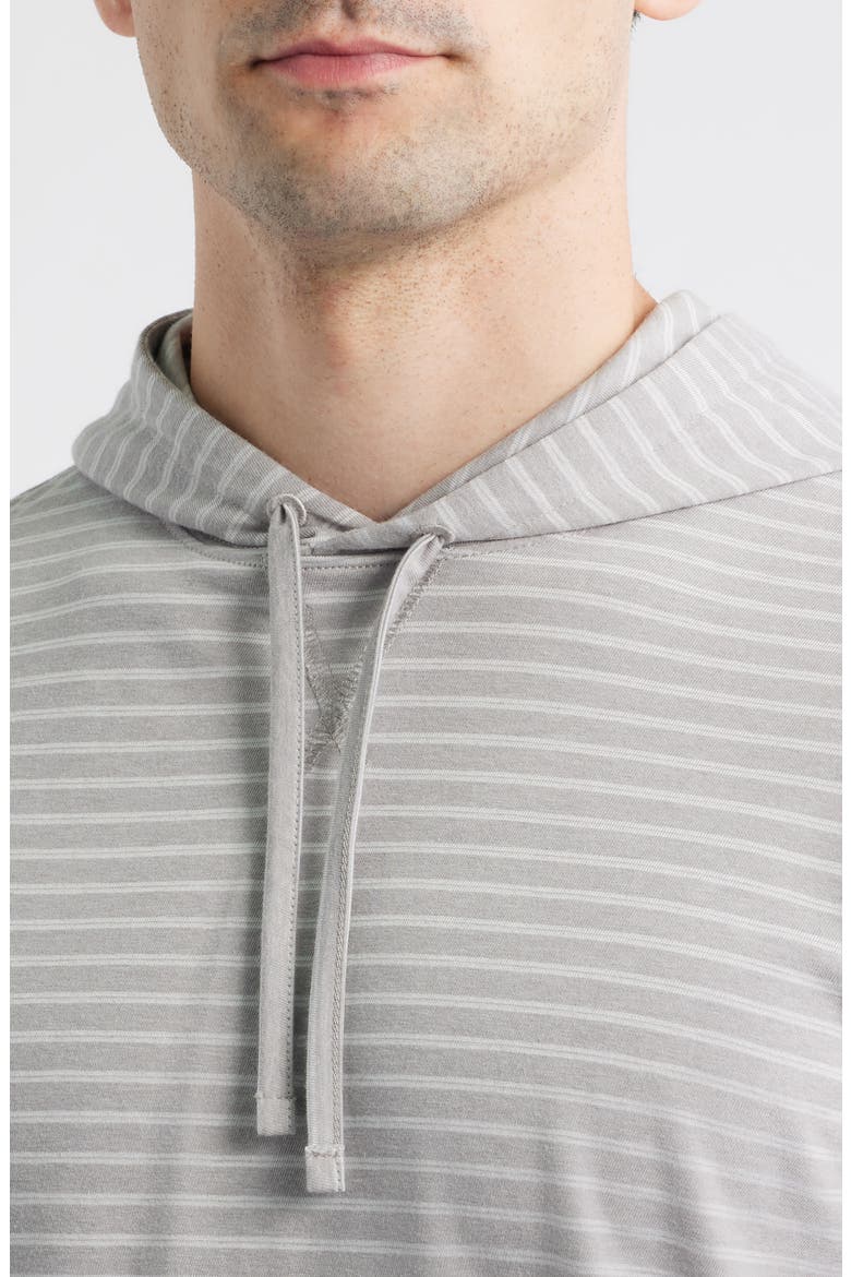 Wycliff Stripe Hangin' Out Drawstring Hoodie, Alternate, color, LIGHT GRAY