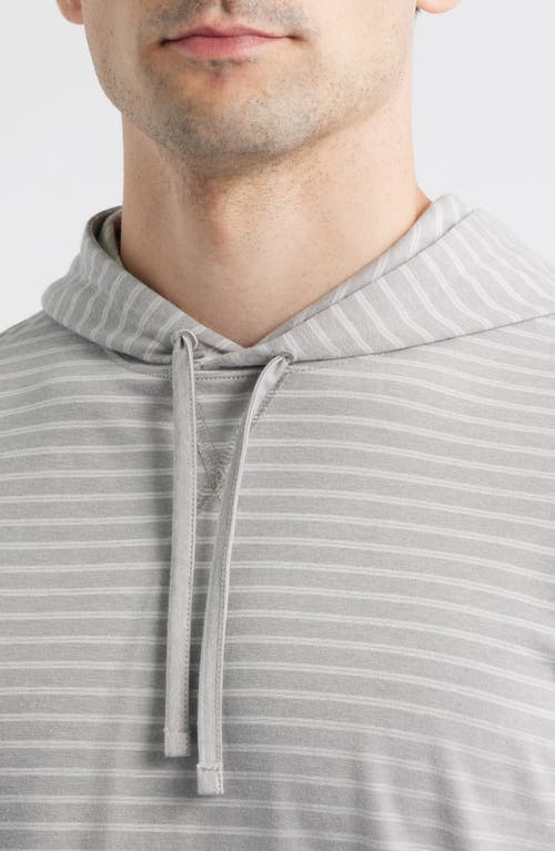 Johnnie-o Wycliff Stripe Hangin' Out Drawstring Hoodie In Gray