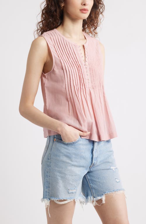 Treasure & Bond Pintuck Cotton Blend Tank In Pink Timber