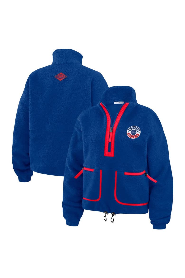 Women's WEAR by Erin Andrews Royal Buffalo Bills Polar Fleece Half-Zip Jacket, Main, color, Royal