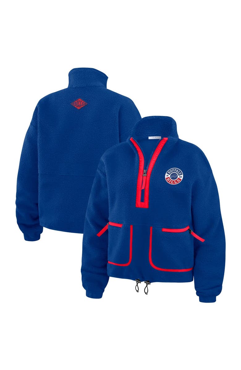 WEAR by Erin Andrews Women's WEAR by Erin Andrews Royal Buffalo Bills Polar Fleece Half-Zip Jacket, Main, color, Royal
