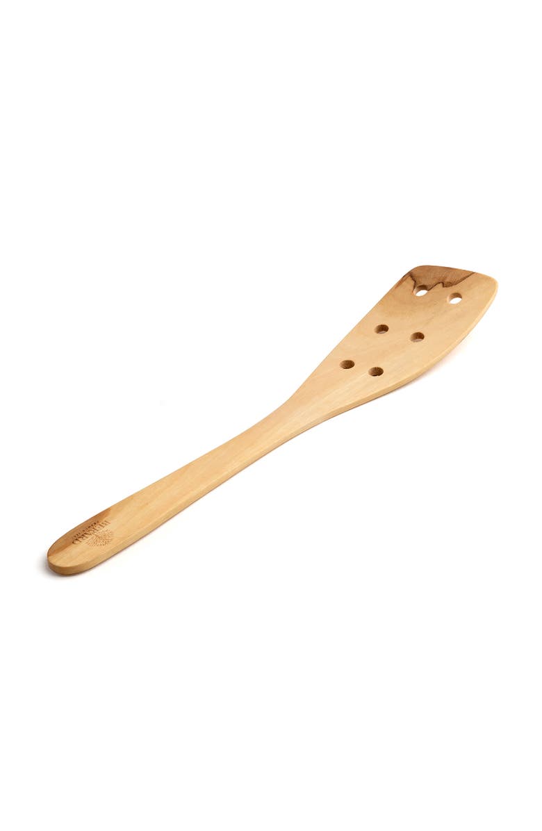 Berard Contour Olive Wood Curved Slotted Spatula, 12-Inch, Main, color, Brown