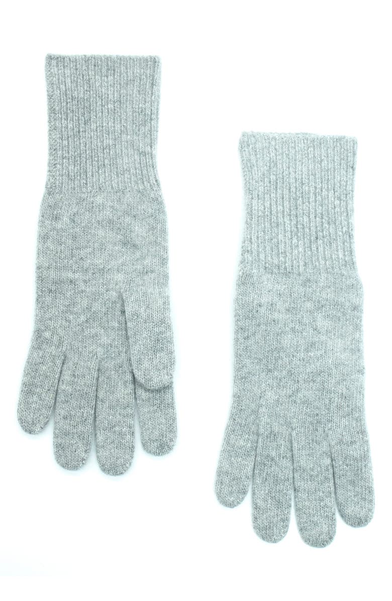 Portolano Cashmere Gloves, Main, color, Light Heather Grey
