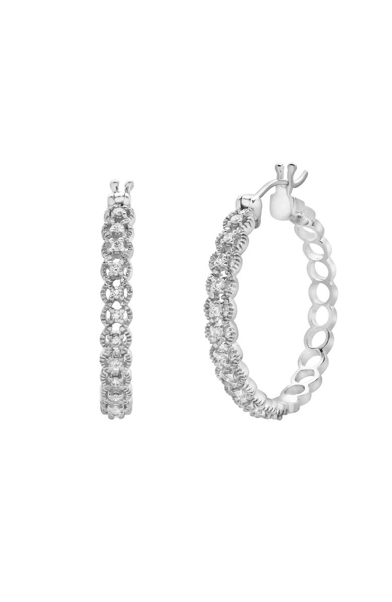 LuvMyJewelry Dahlia Diamond Rope Hoop Earrings in 14K Gold, Alternate, color,