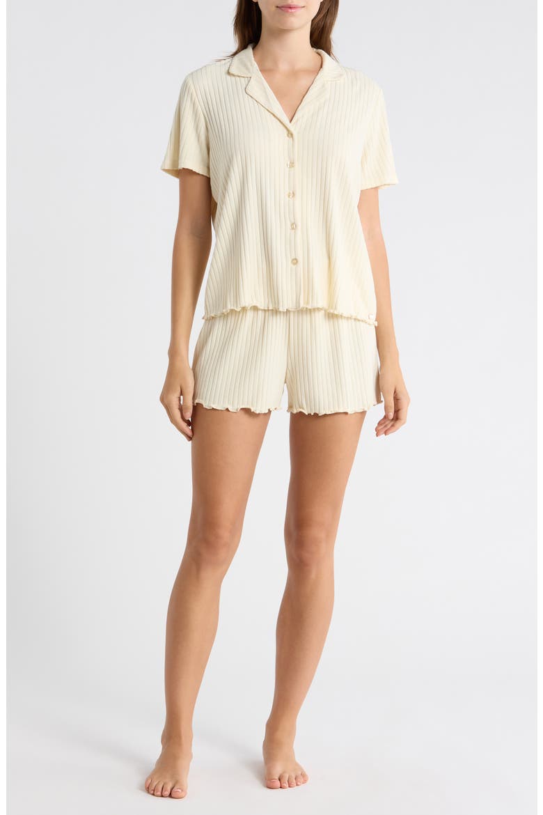 Notched Top Short Pajamas, Main, color, SUN WASHED