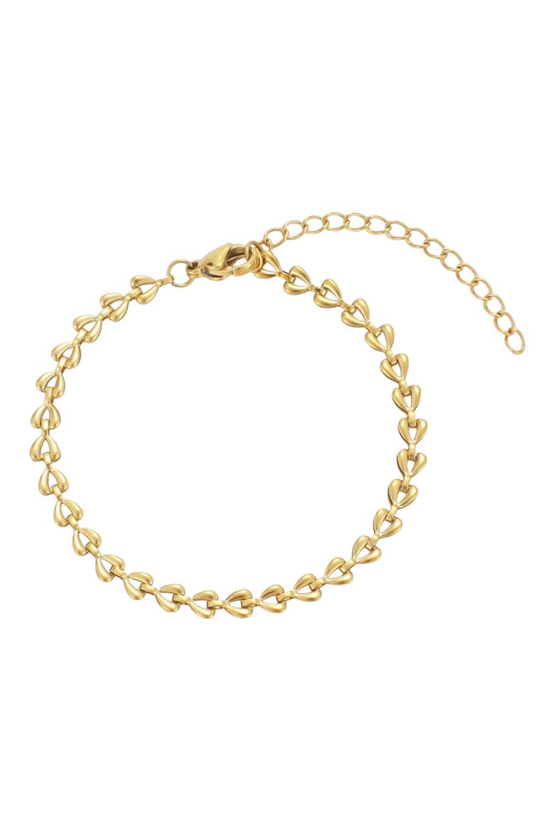 18k Gold Plated Teardrop Link Bracelet, Main, color, GOLD