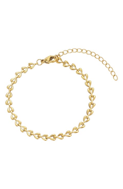 18k Gold Plated Teardrop Link Bracelet