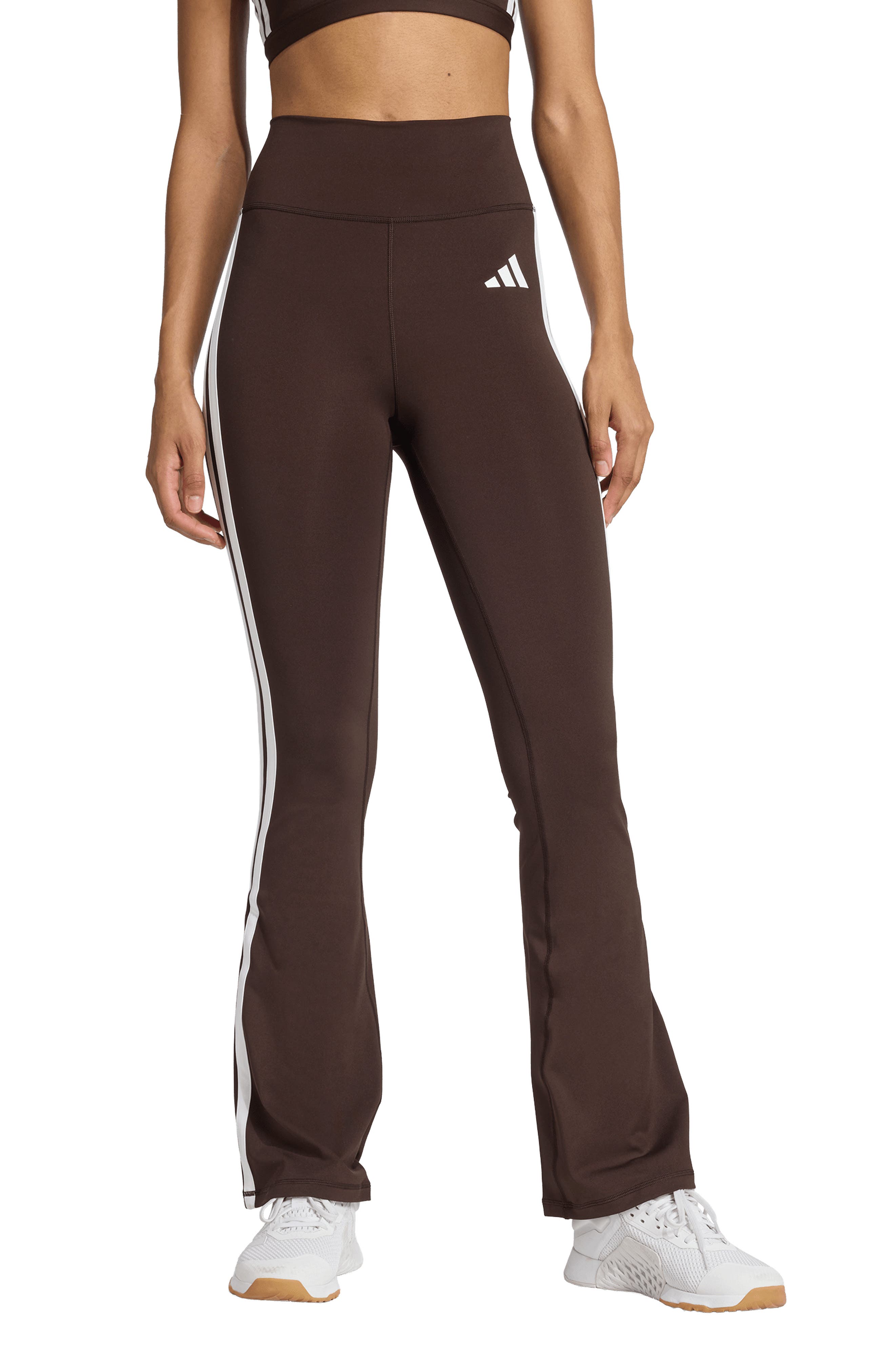 adidas Optime Essentials 3-Stripes High Waist Flare Leggings