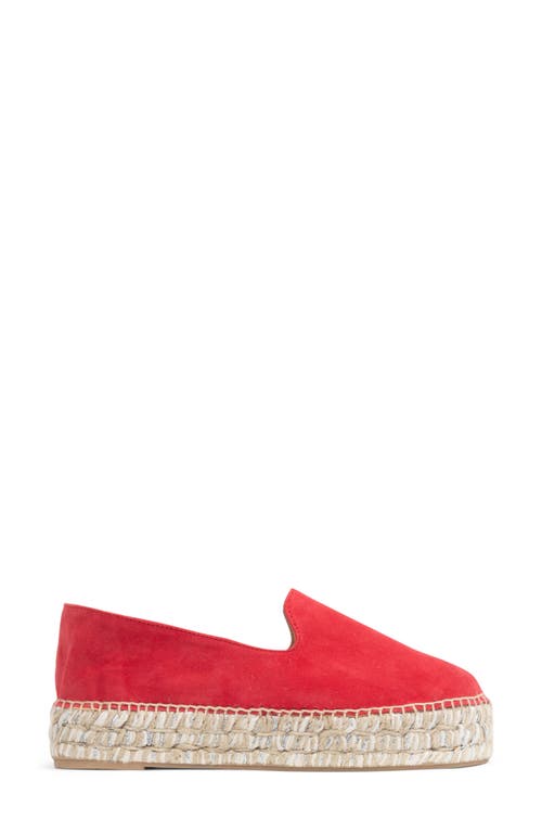 Patricia Green Avery Platform Epsadrille Flat In Red Suede