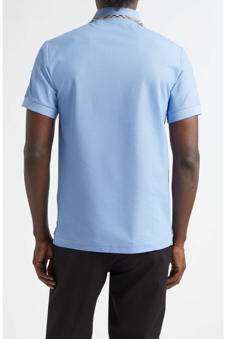 Eddie Check Trim Cotton Piqué Polo, Alternate, color, CORNFLOWER BLUE