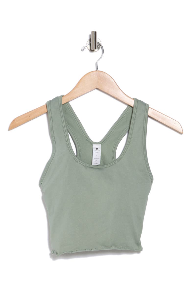 YOGALICIOUS Seamless Hollywood Lettuce Edge Racerback Bralette, Alternate, color, Lily Pad