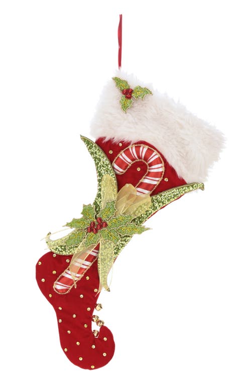 Mark Roberts Candy Cane Holly Stocking In Red