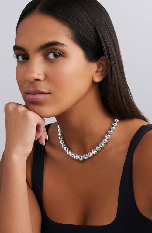 Lagos Caviar Bubbly Graduated Bead Collar Necklace In Metallic