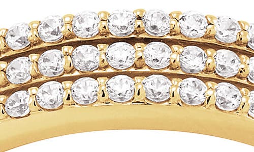 Frankie & Zoe Triple Row Diamond Band Ring In Gold
