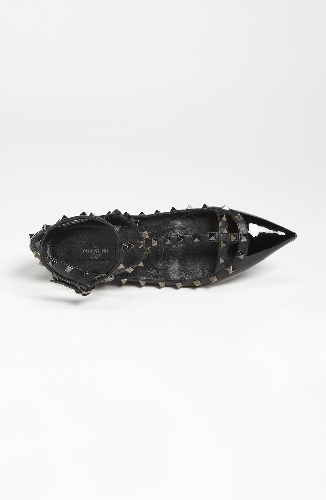 'Noir Rockstud' Cage Flat, Alternate, color, BLACK