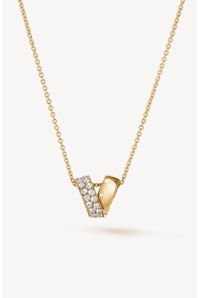INSIDE/OUT Multi-Wear Rondel 18K Gold Diamond Pendant Necklace, 0.40ct., Alternate, color, YELLOW GOLD