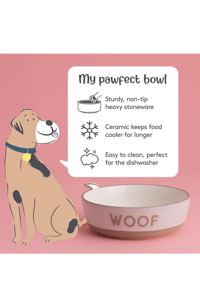MASON CASH Woof Dog Bowl, 5.9 Inch, 18.6oz, Cream & Tan, Alternate, color, Multicolored