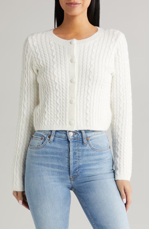 Crop Cable Cardigan