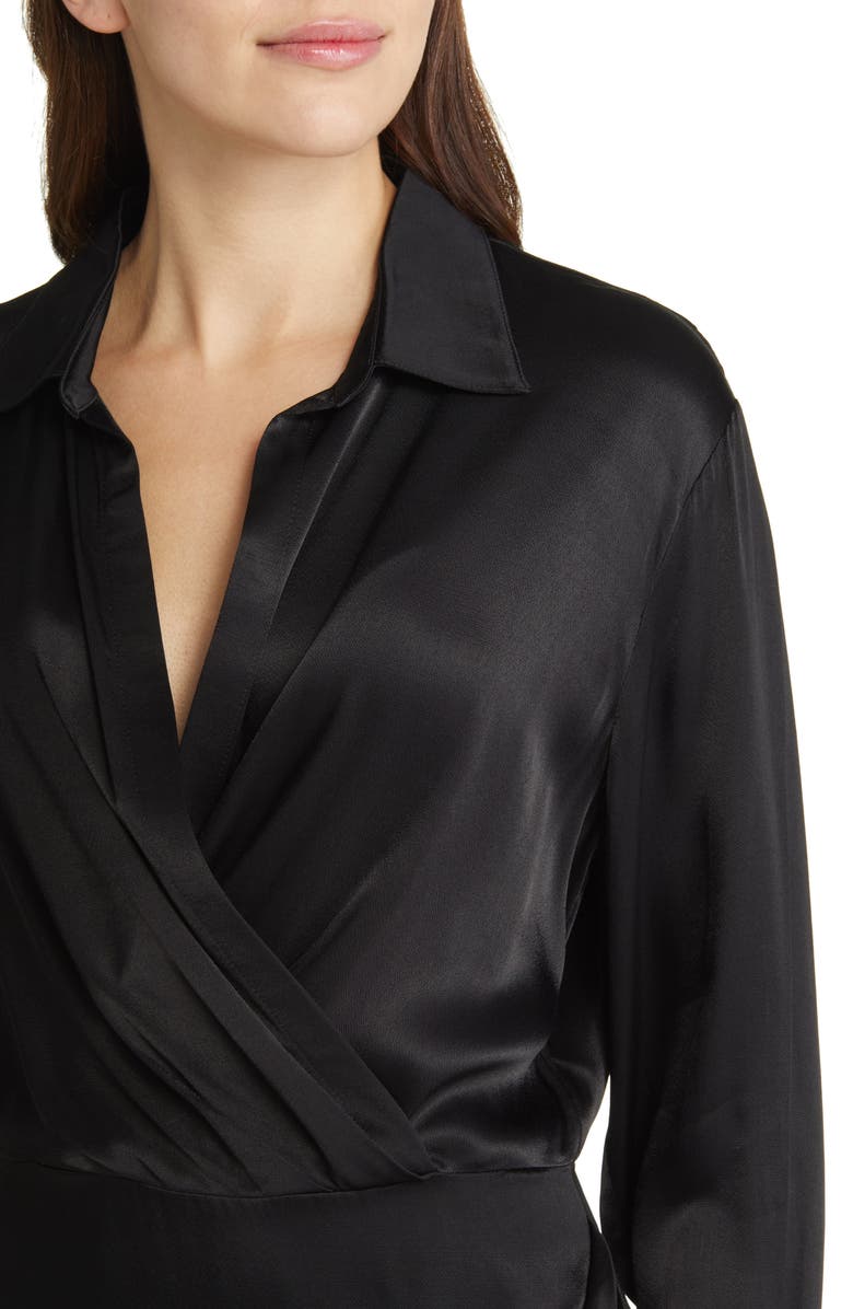& Other Stories Mini Faux Wrap Satin Shirtdress, Alternate, color,
