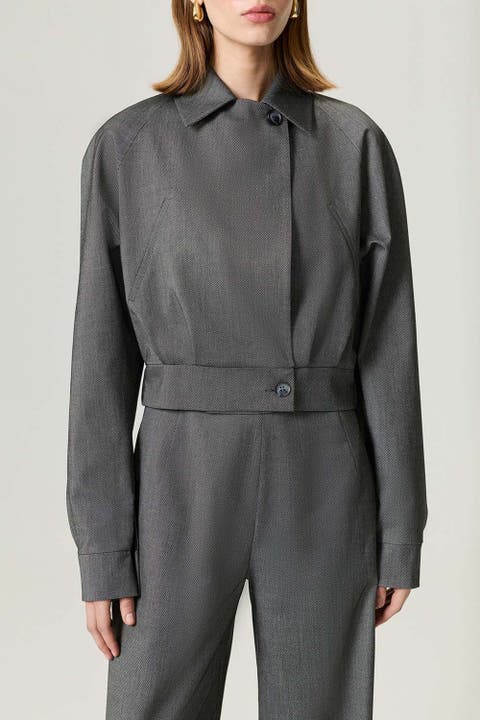 Waistband Detail Bomber Jacket