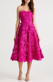 HELSI Florence 3D Floral Embroidered Fit & Flare Cocktail Dress