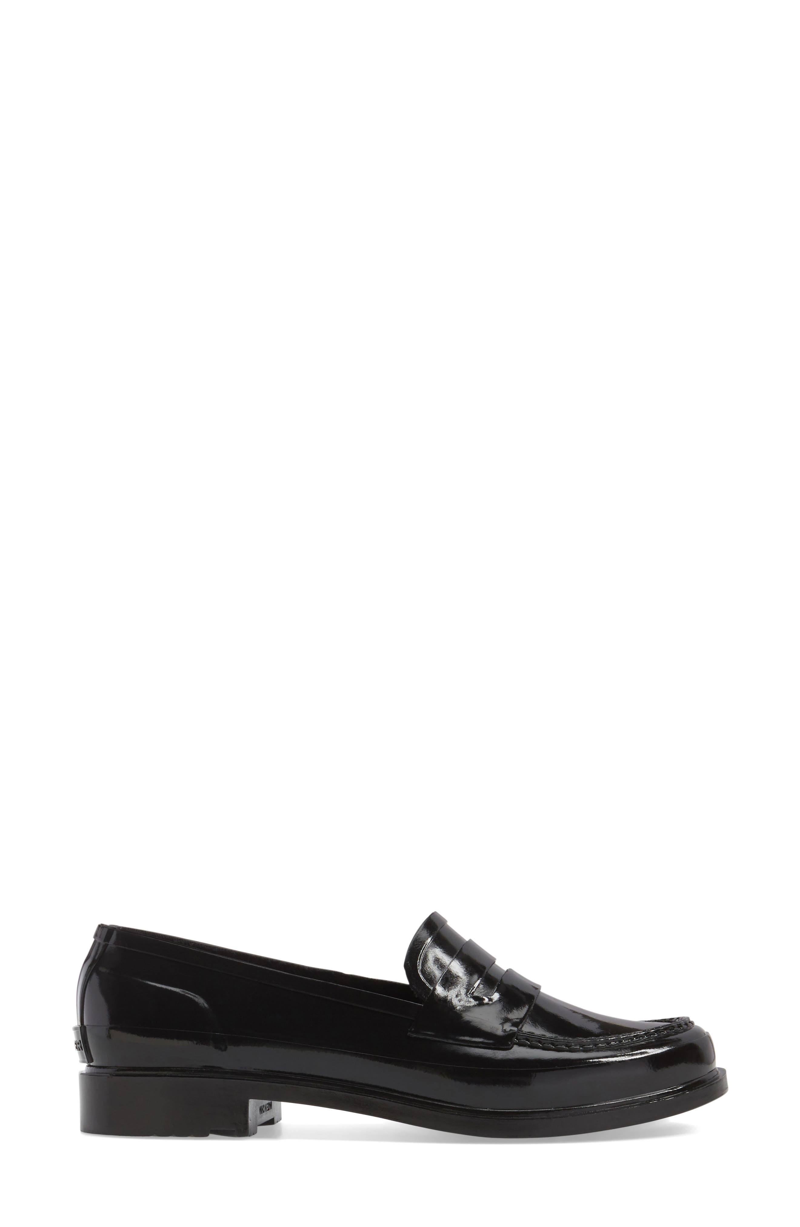 Original Waterproof Rubber Penny Loafer, Alternate, color, BLACK