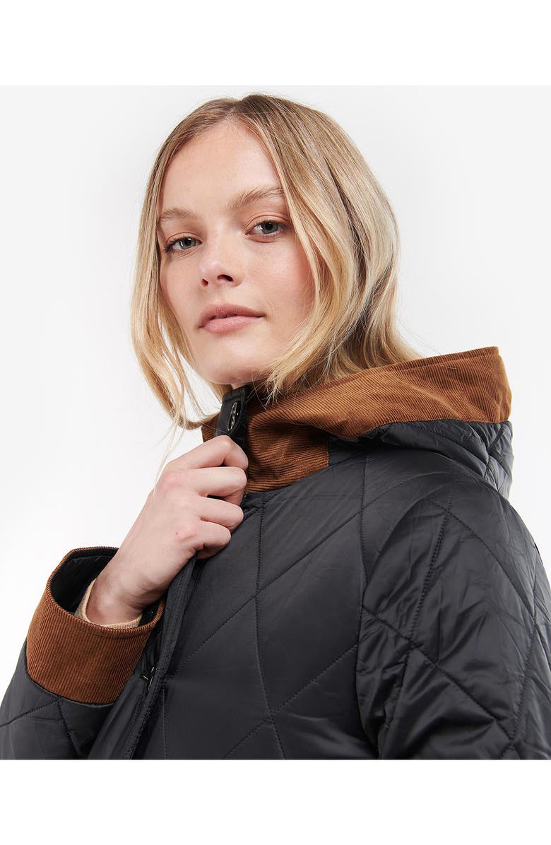 Barbour Mickley Quilted Hooded Longline Jacket, Alternate, color,