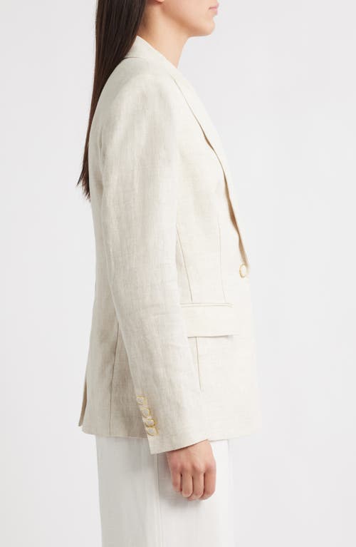 Milly Alexa Single-button Linen Blend Blazer In Neutral