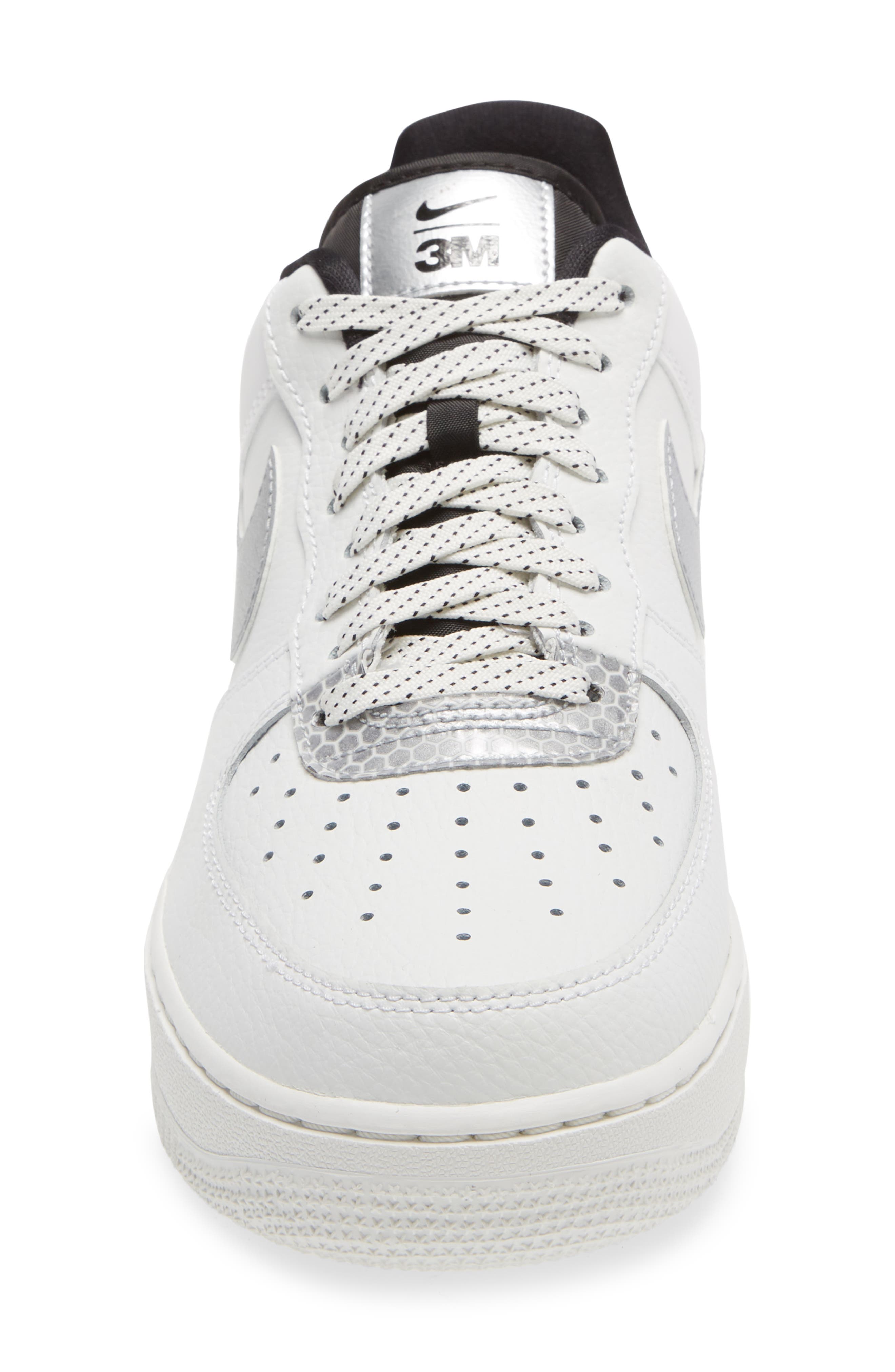 x 3M Men's Air Force 1 '07 LV8 Sneaker, Alternate, color, WHITE/ WHITE/ BLACK