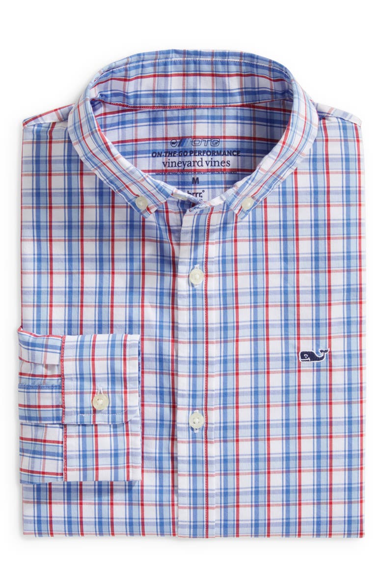 vineyard vines Kids' On-the-Go brrrº Plaid Button-Down Shirt, Main, color,