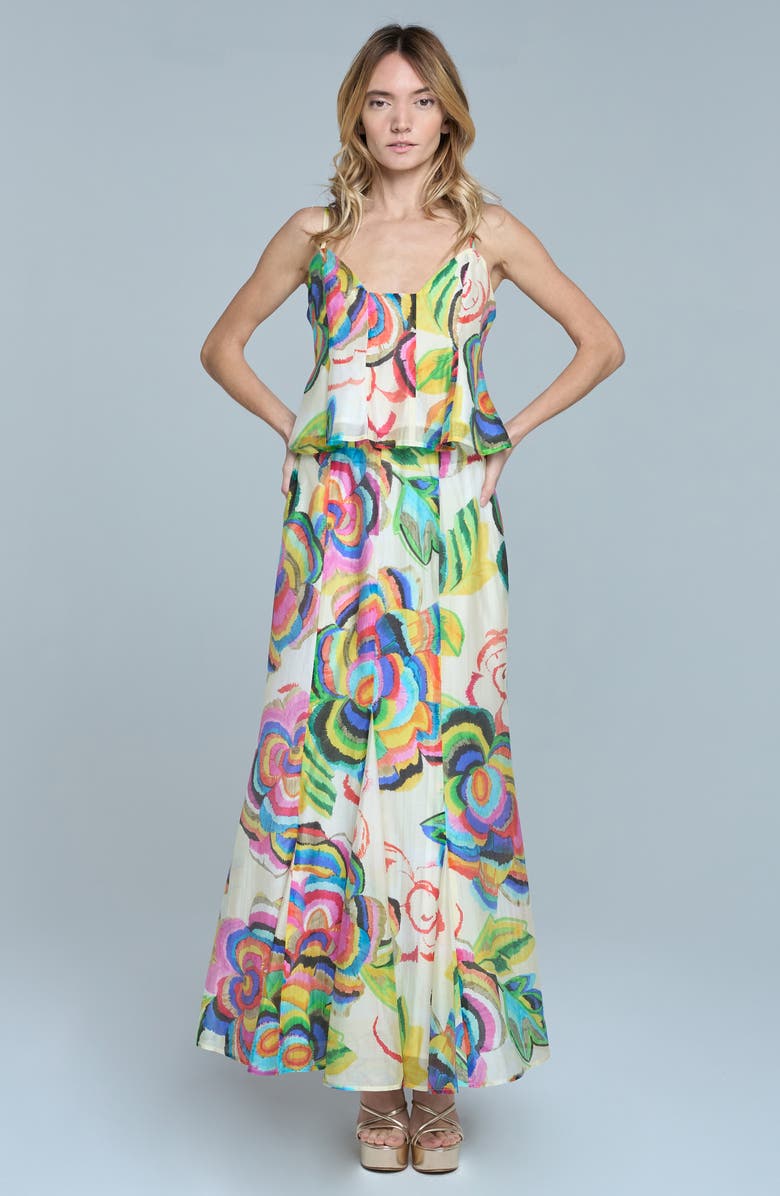 CIEBON Delana Peplum Camisole, Alternate, color, Cream Multi