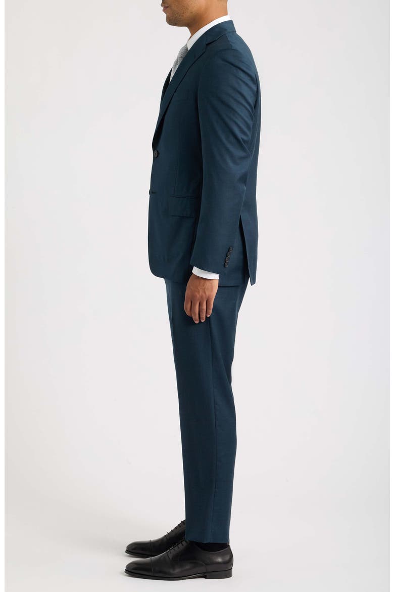 Solid Teal Super 130s Wool Suit, Alternate, color, GREEN