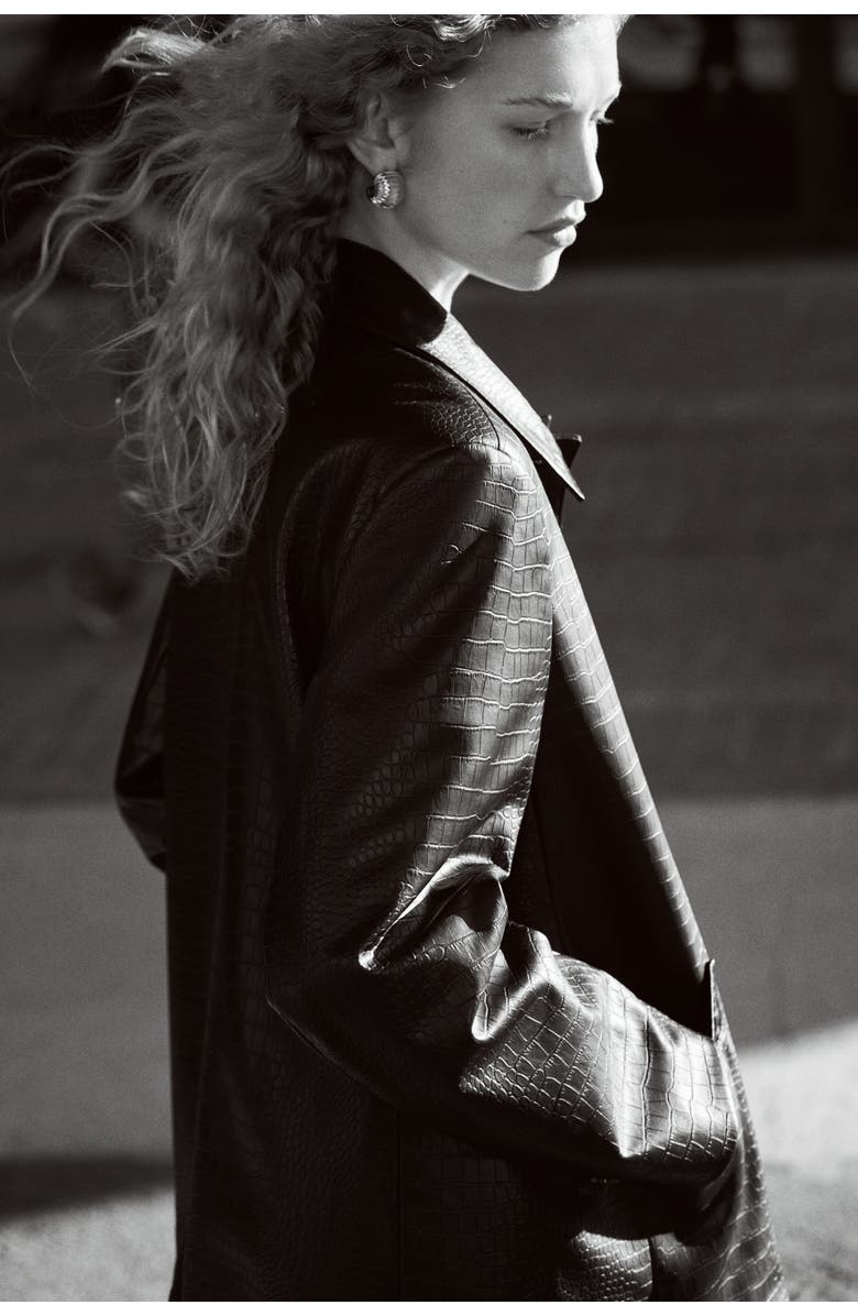 H&M Coated Jacket, Alternate, color, Black