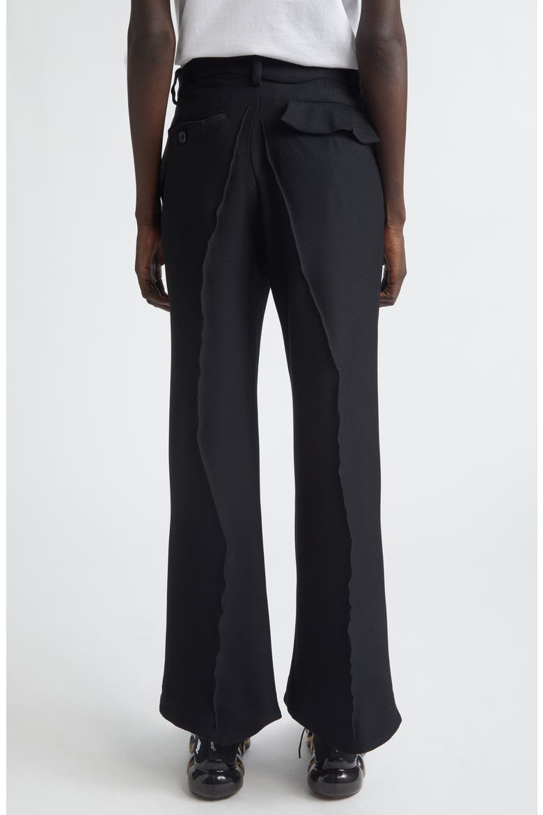 Pintuck Wool Blend Pants, Alternate, color, BLACK