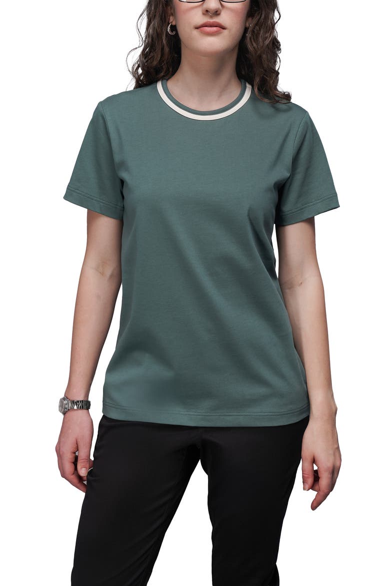 The Everyday Ringer Tee, Main, color, DARK TEAL/WHITE