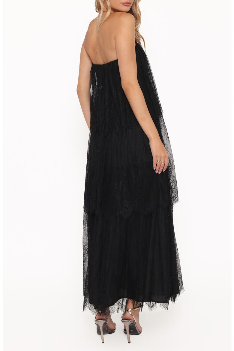 Bloom Strapless Lace Maxi Dress, Alternate, color, BLACK LACE