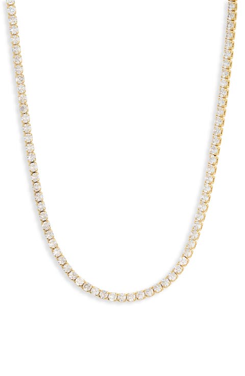 Anna 14K Gold Plated Cubic Zirconia Tennis Necklace