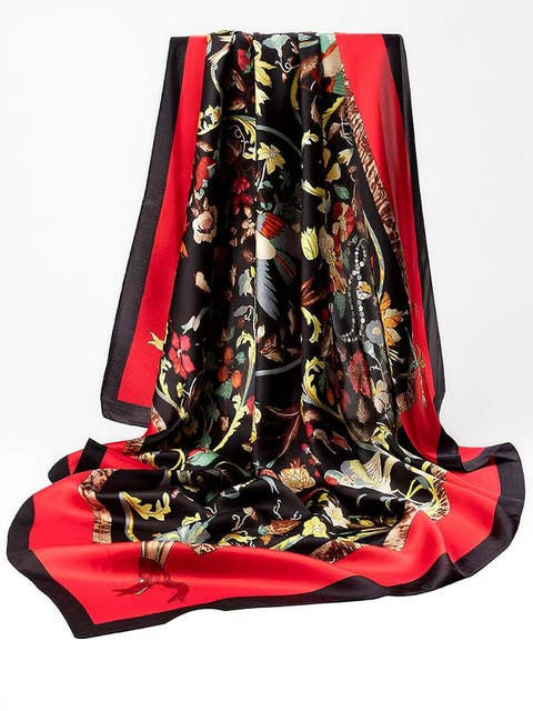 Silk Bloom Square Scarf