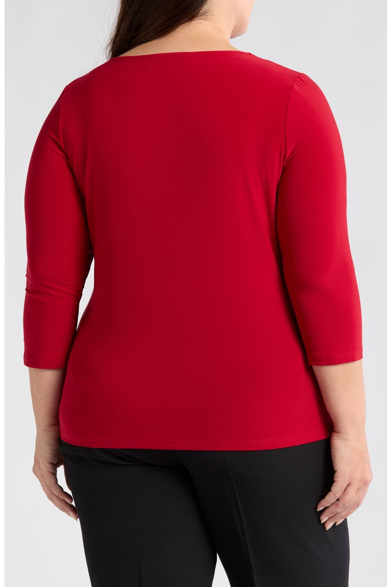 Twist Neck Cutout Top, Alternate, color, FIRE RED