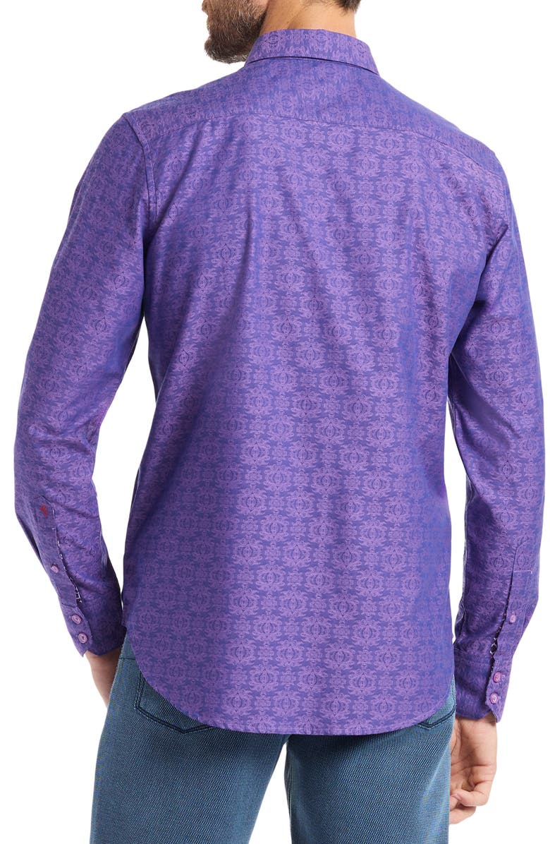Robert Graham Stellman Button-Up Shirt, Alternate, color, Purple