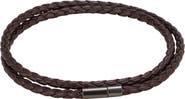 Adornia Men's Braided Leather Double Wrap Bracelet