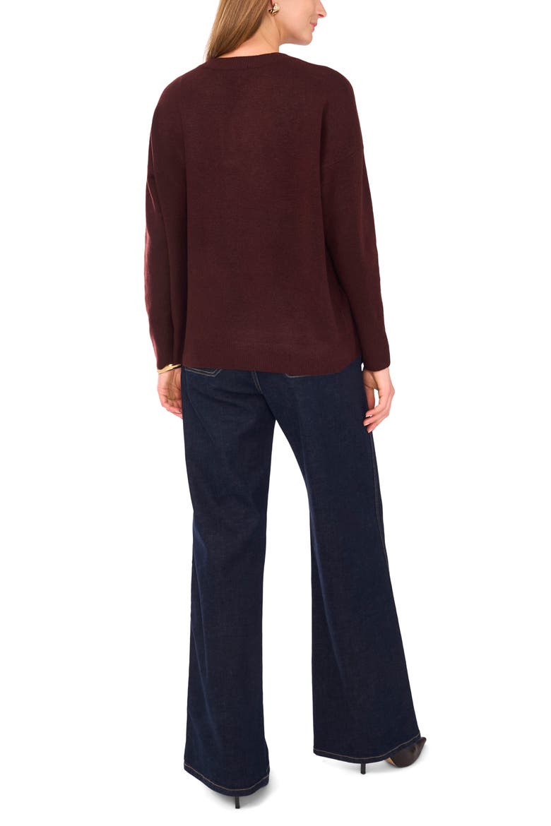 Drop Shoulder V-Neck Sweater, Alternate, color, PORT