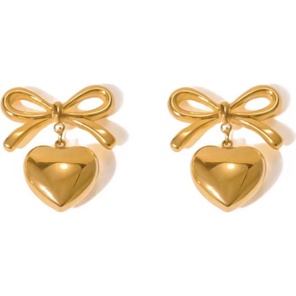 Macrae & Co . Mini Heart Earrings In Gold