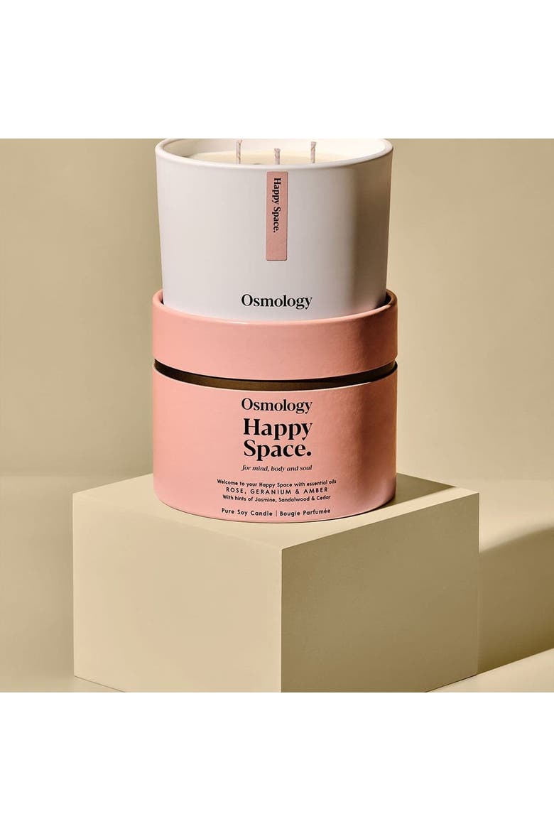 Happy Space Scented Triple Wick Candle, Alternate, color, white