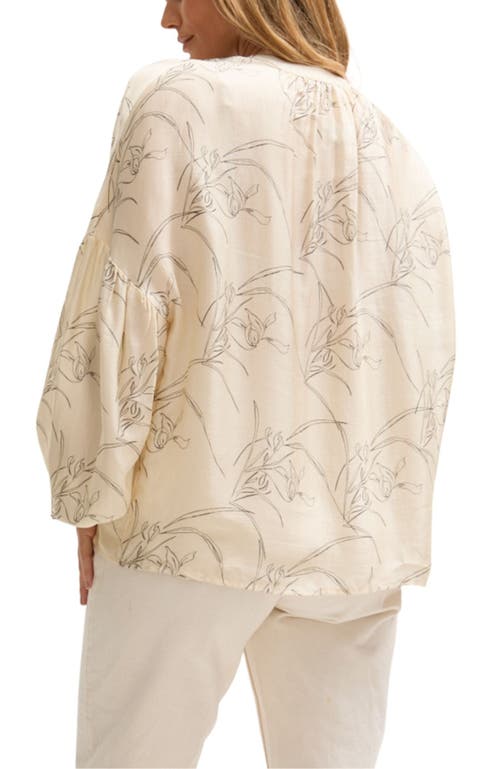 Lily And Lionel Rosetti Billowy Sleeves Print Blouse In Neutral