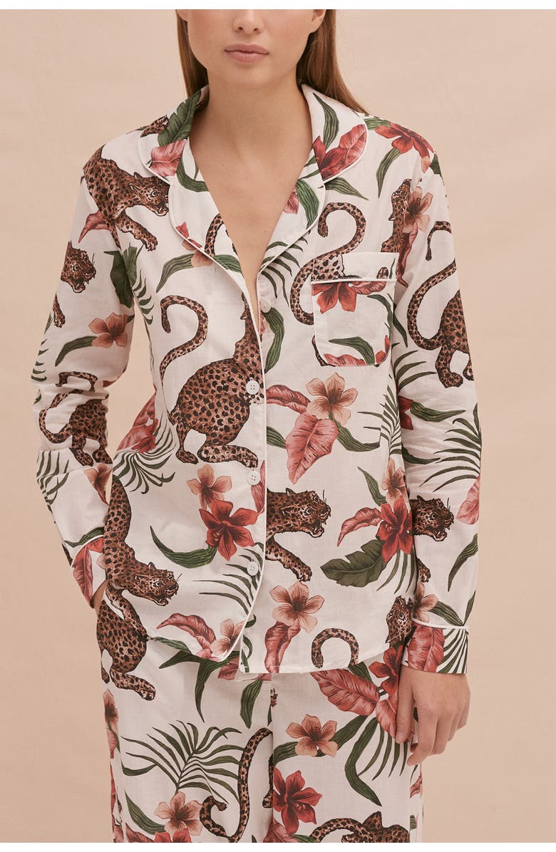 Desmond & Dempsey Long Pajama Set, Alternate, color, Soleia Cream