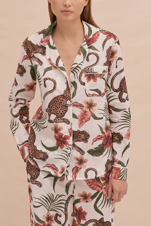 Desmond & Dempsey Long Pajama Set In White